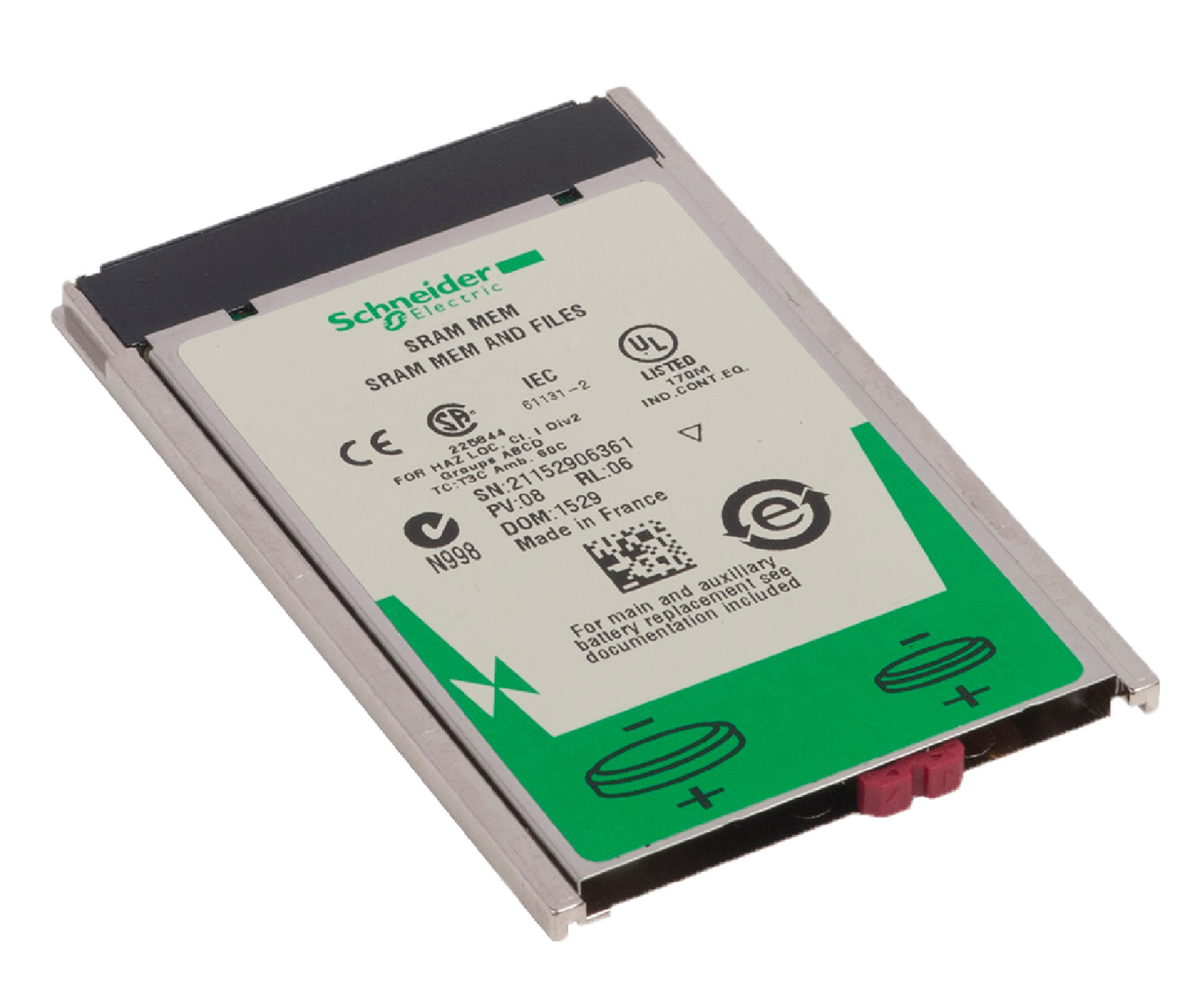 Pcmcia карта 192-1792k ram Schneider Electric, TSXMRPC01M7